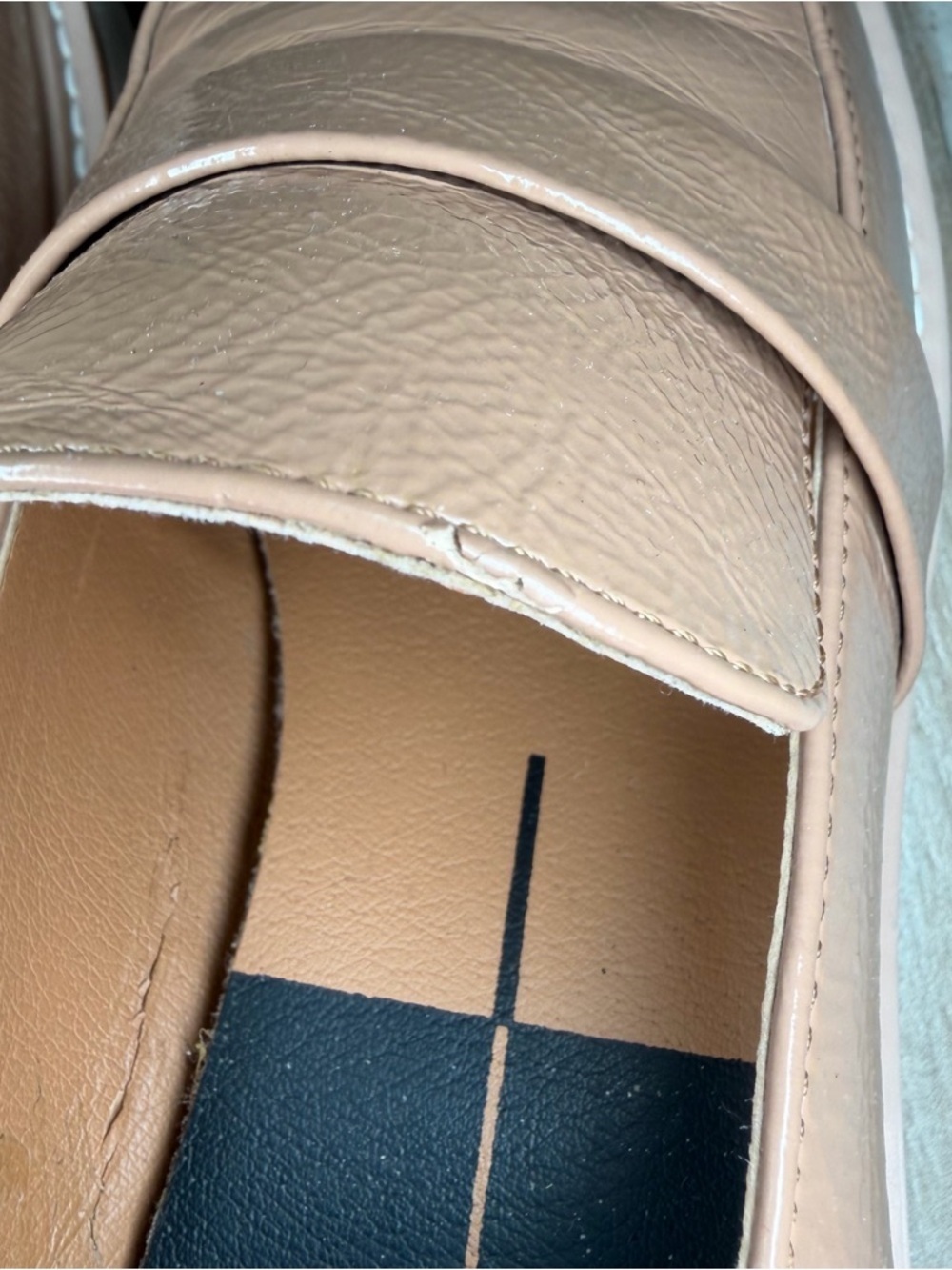 Dolce Vita Henri Loafers Nude / Tan Patent Leather Platform Slip On Womens Sz 8M - Picture 10 of 13